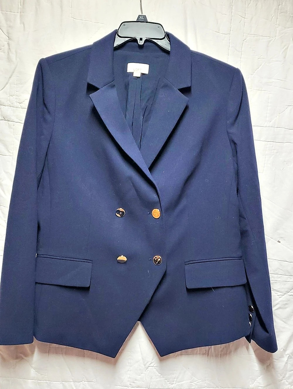 LOFT Navy Double Breasted Blazer Size 14